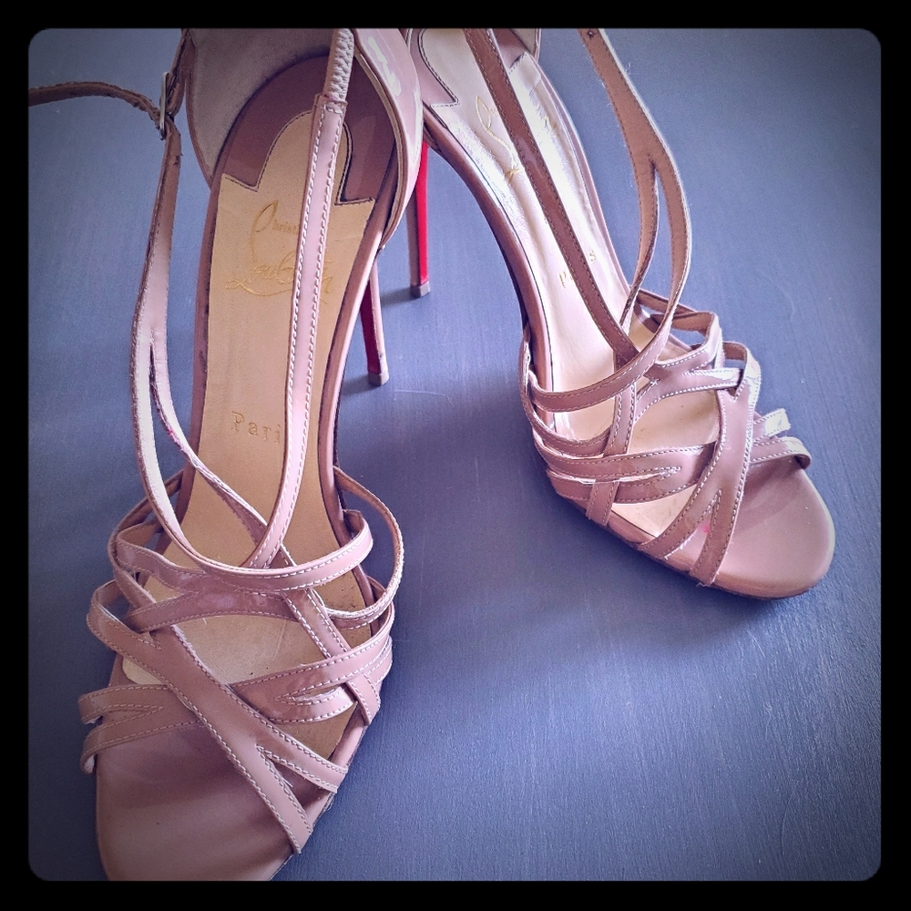 Authentic Cristian Louboutin tan heels